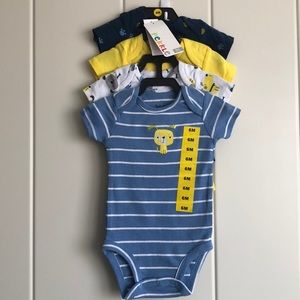4 pack Pekkle ss bodysuits, 3-6 mo., BNWT
